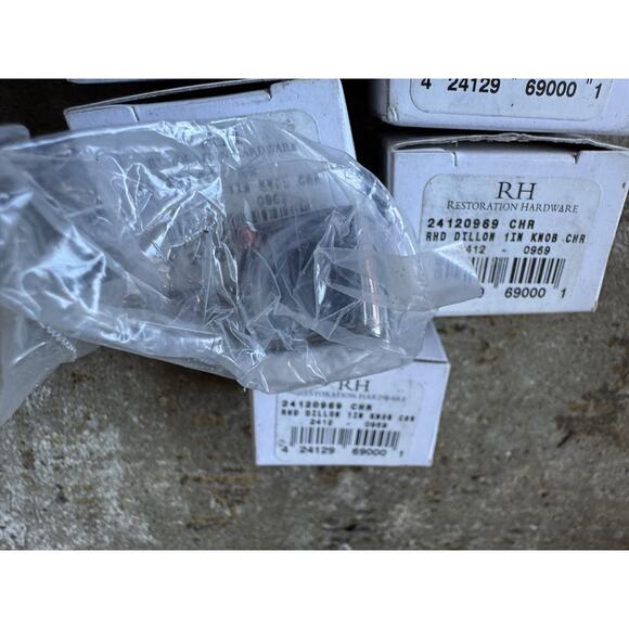 Restoration Hardware Dillon Knobs Large 1” Chrome Lot Of Eight (8) New - Picture 8 of 9